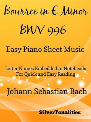 cover image of Bourree In E Minor BWV 996 Easy Piano Sheet Music